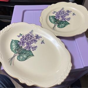 Homer Laughlin Platter and Plate Virginia Rose Pattern